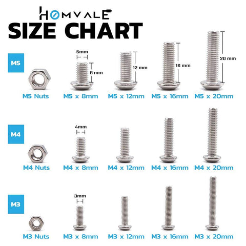 304 Stainless Steel Screw and Nut Assortment Set