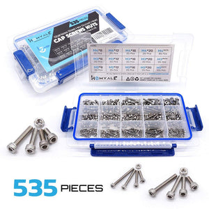 304 Stainless Steel Screw and Nut Assortment Set Kit with Hex Socket Head Cap