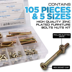 Zinc Plated Barrel Screws Bolt Nuts with Hex Drive Socket Cap