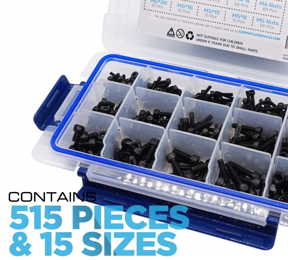 Alloy Steel Black Screw and Nuts with Hex Socket head Cap Screws Assortment Set Kit