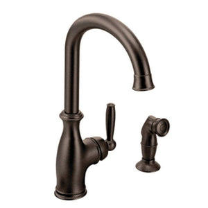Moen 7735ORB Brantford One-Handle High-Arc Kitchen Faucet with Side Spray, Oil-Rubbed Bronze